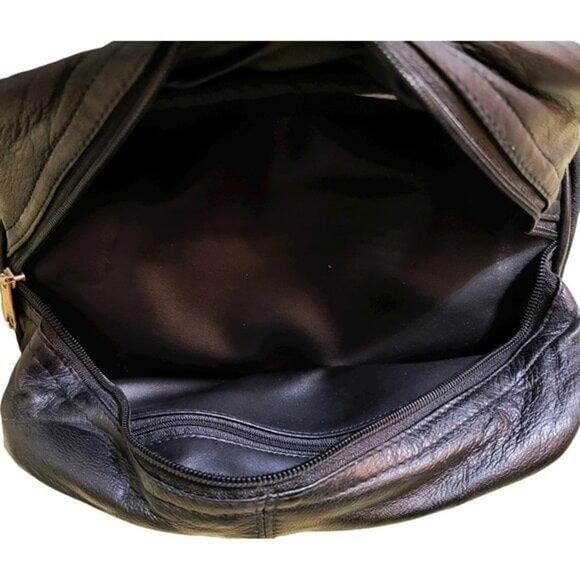 Mens Genuine LEATHER SHAVING Dopp BAG Black Travel Toiletry Shave NWT - Picture 4 of 5
